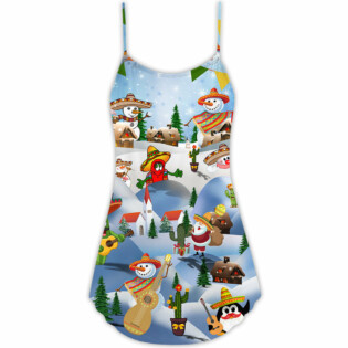 Christmas Mexican Say Merry Christmas - V-neck Sleeveless Cami Dress - Owl Ohh - Owl Ohh