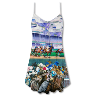 Horse Racing Love Road We Love Amazing Style - V-neck Sleeveless Cami Dress -Owl Ohh - Owl Ohh