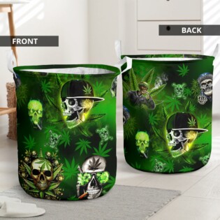 Skull Let's Get High Green - Laundry Basket - Owl Ohh - Owl Ohh