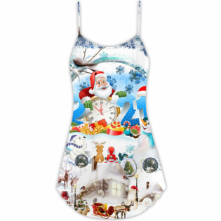 Christmas Have A Sparkling New Year - V-neck Sleeveless Cami Dress - Owl Ohh - Owl Ohh