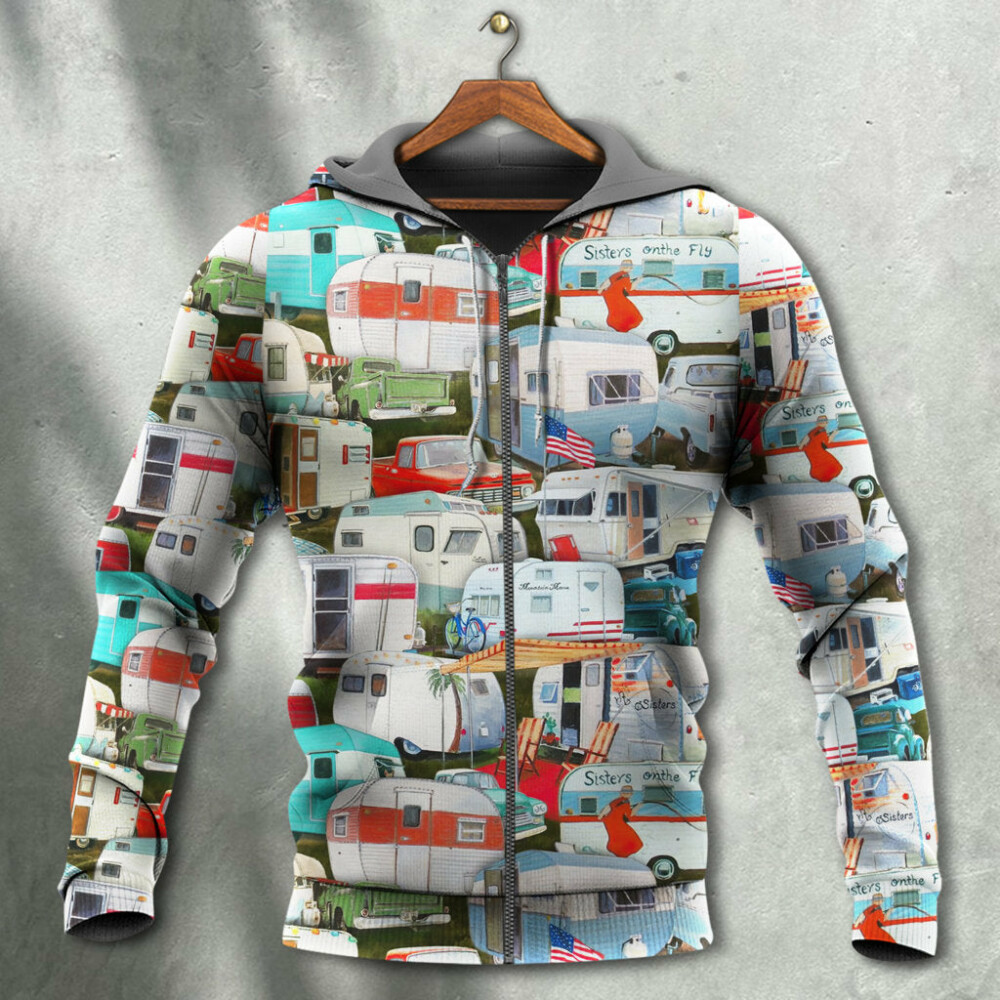 Hippie Vans Packed Camping Life - Hoodie - Owl Ohh - Owl Ohh