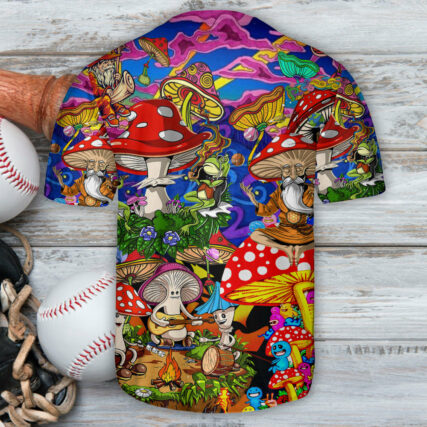 Hippie Mushroom Happy Life - Baseball Jersey - Owl Ohh - Owl Ohh