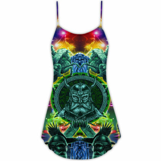 Viking Green Christmas Style - V-neck Sleeveless Cami Dress - Owl Ohh - Owl Ohh