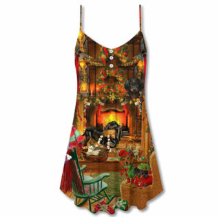 Chihuahua Dogs Love Home Love Christmas - V-neck Sleeveless Cami Dress - Owl Ohh - Owl Ohh