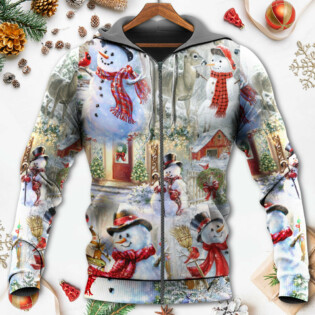 Christmas Snowman Merry Xmas - Hoodie - Owl Ohh - Owl Ohh