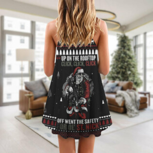 Christmas Up On The Rooftop Click Click Click Santa Claus - V-neck Sleeveless Cami Dress - Owl Ohh - Owl Ohh