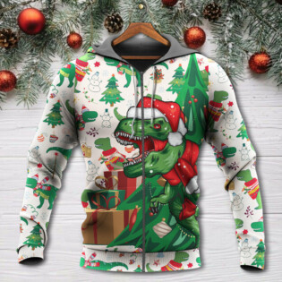Christmas Dinosaurs Xmas Tree T-rex Merry Rexmas - Hoodie - Owl Ohh - Owl Ohh