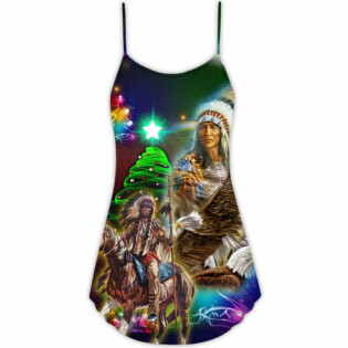 Native Old Man Christmas Style - V-neck Sleeveless Cami Dress - Owl Ohh - Owl Ohh