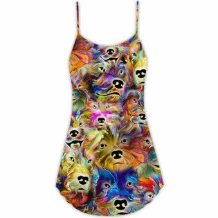 Dog Painting In My Memory - V-neck Sleeveless Cami Dress - Owl Ohh - Owl Ohh