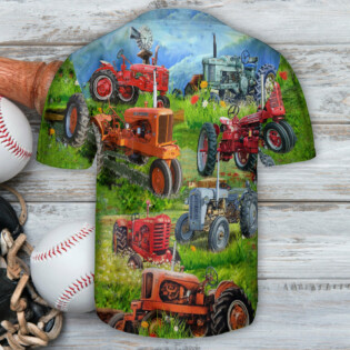 Tractor Real Men Drive Tractors - Baseball Jersey - Owl Ohh - Owl Ohh