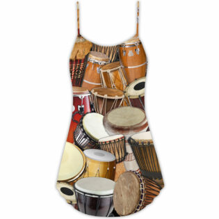 Drum It's Not A Hobby It's A Lifestyle - V-neck Sleeveless Cami Dress - Owl Ohh - Owl Ohh