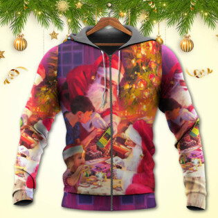 Christmas Santa Claus Story Light Art Style - Hoodie - Owl Ohh - Owl Ohh