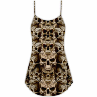 Skull Dark Inside Everyone - V-neck Sleeveless Cami Dress - Owl Ohh - Owl Ohh