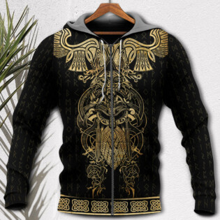 Viking Warrior The Raven Yellow Of Odin - Hoodie - Owl Ohh - Owl Ohh