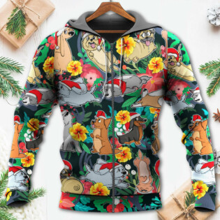 Christmas Dog Santa Merry Xmas - Hoodie - Owl Ohh - Owl Ohh