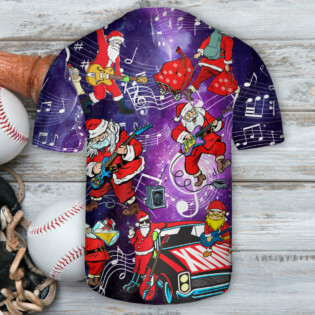 Guitar Santa With Guitar Be The Music Of Yourself - Baseball Jersey - Owl Ohh - Owl Ohh