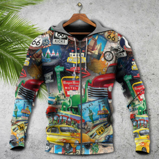 Car Route 66 Road Trip Puzzle - Hoodie - Owl Ohh - Owl Ohh