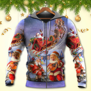 Christmas Santa Claus Funny Art Style - Hoodie - Owl Ohh - Owl Ohh