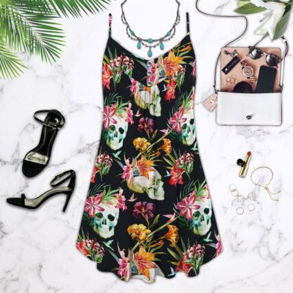Skull Flowers Love Summer Tropical Style - Summer Dress - Owl Ohh - Owl Ohh