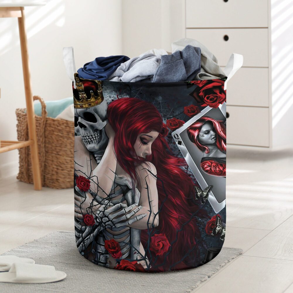 Skull Love Is Life Rose - Laundry Basket - Owl Ohh - Owl Ohh