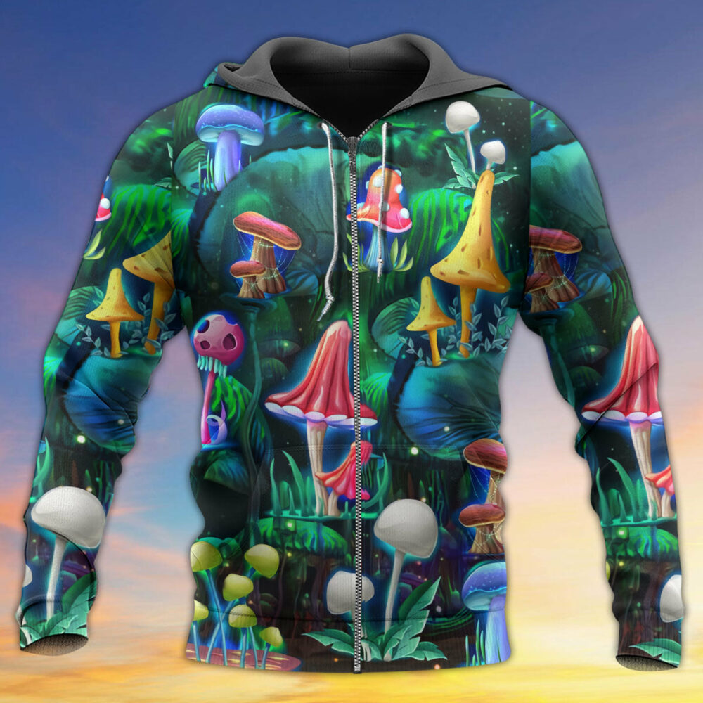Hippie Mushroom Galaxy Neon Art - Hoodie - Owl Ohh - Owl Ohh