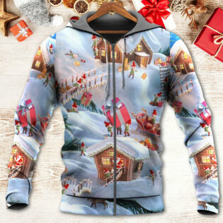 Christmas Santa And Gnome Merry Xmas - Hoodie - Owl Ohh - Owl Ohh