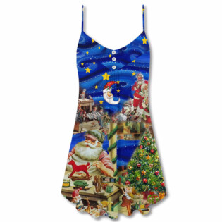 Christmas Santa's Toy Workshop - V-neck Sleeveless Cami Dress - Owl Ohh - Owl Ohh