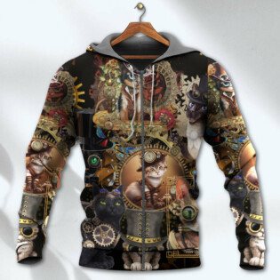 Cat Steampunk Art Keep Calm And Steampunk - Hoodie - Owl Ohh - Owl Ohh