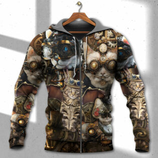 Cat Steampunk We're All Mad Here - Hoodie - Owl Ohh - Owl Ohh