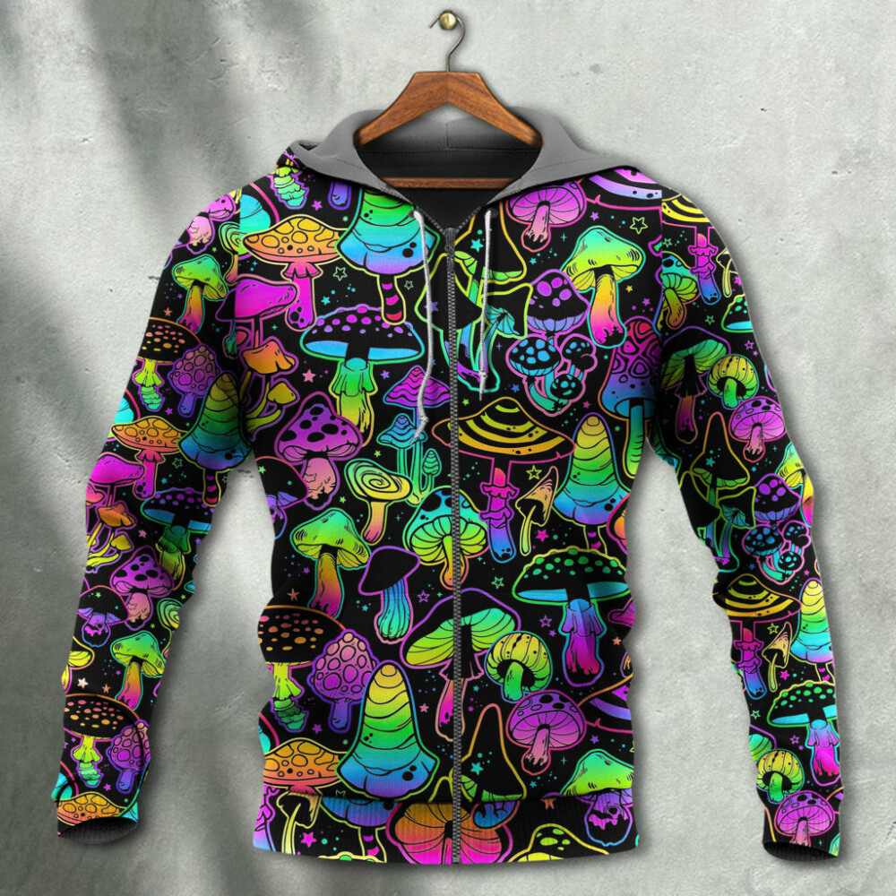 Mushroom Stunning Neon Magic Amazing Style - Hoodie - Owl Ohh - Owl Ohh
