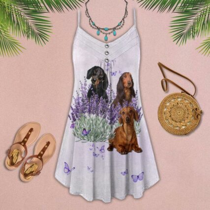 Dog Love Purple Flower Dachshund - Summer Dress - Owl Ohh - Owl Ohh