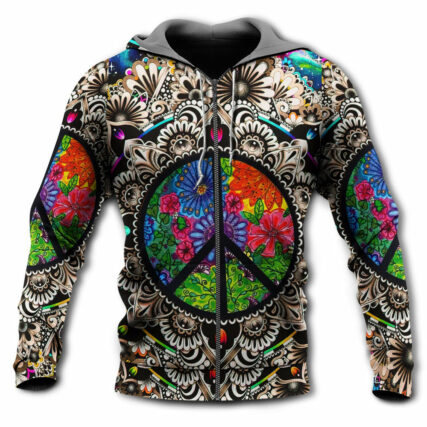 Hippie Peace Sign Galaxy - Hoodie - Owl Ohh - Owl Ohh
