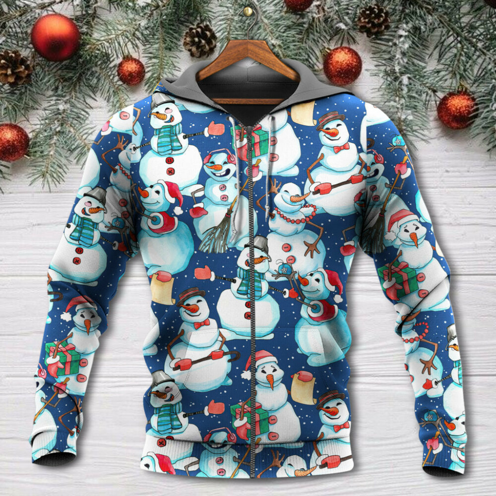 Christmas Happy Snowman Xmas - Hoodie - Owl Ohh - Owl Ohh