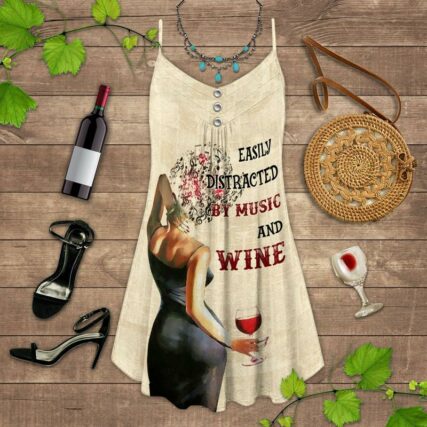 Wine And Summer Vibes Easily Distracted - Summer Dress - Owl Ohh - Owl Ohh
