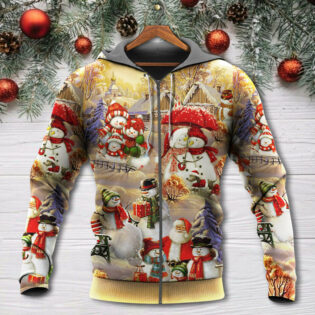 Christmas Snowman Couple Love Xmas - Hoodie - Owl Ohh - Owl Ohh
