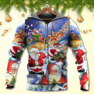 Christmas Funny Santa Claus Happy Xmas Is Coming Art Style Type - Hoodie - Owl Ohh - Owl Ohh