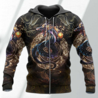 Dragon Golden Japanese Dragon - Hoodie - Owl Ohh - Owl Ohh