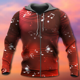 Music Musical Notes And Blurry Lights On Dark Red - Hoodie - Owl Ohh - Owl Ohh