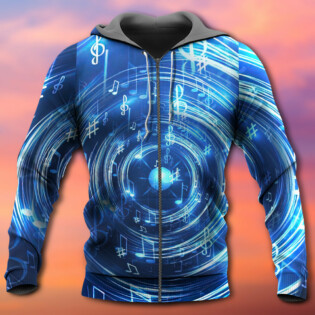 Music Neon Circle Music Notes - Hoodie - Owl Ohh - Owl Ohh
