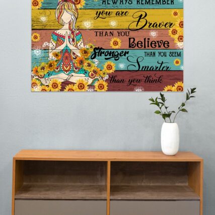 Yoga Love Peace Stronger Than You Think - Horizontal Poster - Owl Ohh - Owl Ohh