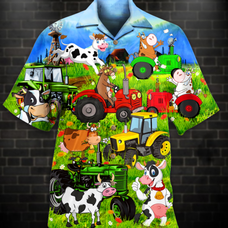 Cow Funny Happy Everyday - Hawaiian Shirt - Owl Ohh - Owl Ohh