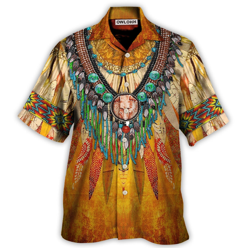 Native Cool Style Love Peace Orange - Hawaiian Shirt - Owl Ohh - Owl Ohh