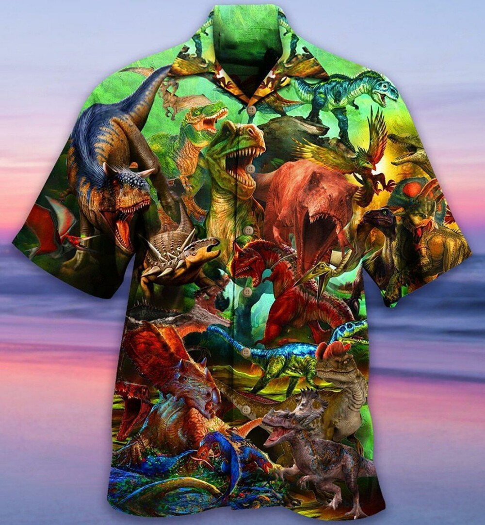 Dinosaur Strong War Life - Hawaiian Shirt - Owl Ohh - Owl Ohh