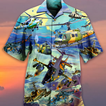Combat Aircraft Sky Line Blue Style - Hawaiian Shirt - Owl Ohh - Owl Ohh