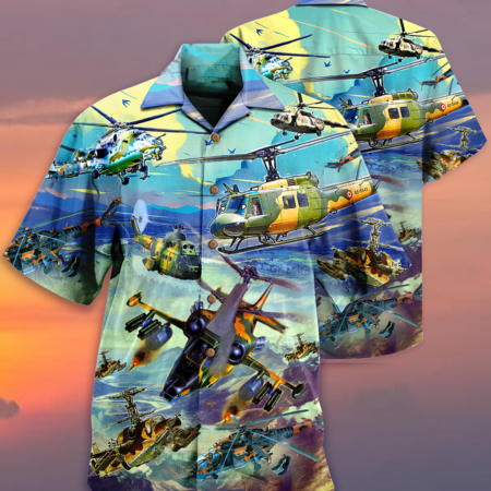 Combat Aircraft Sky Line Blue Style - Hawaiian Shirt - Owl Ohh - Owl Ohh