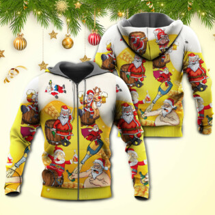 Christmas Santa Claus Drunk Beer Funny Troll Xmas - Hoodie - Owl Ohh - Owl Ohh