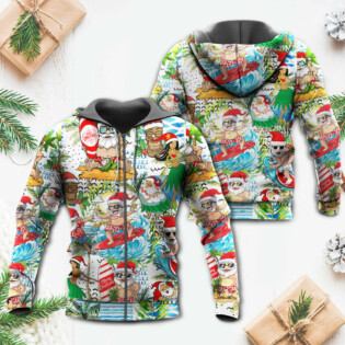 Christmas Santa Aloha Beach Vibe - Hoodie - Owl Ohh - Owl Ohh