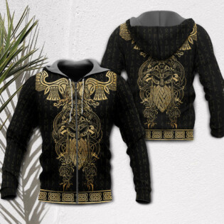 Viking Warrior The Raven Yellow Of Odin - Hoodie - Owl Ohh - Owl Ohh