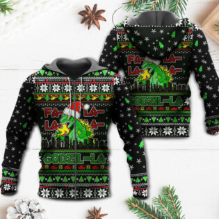 Christmas Godzila Falalalala Xmas - Hoodie - Owl Ohh - Owl Ohh