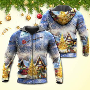Christmas Santa Claus Reindeer Snowman Family In Love Gift Light Art Style - Hoodie - Owl Ohh - Owl Ohh